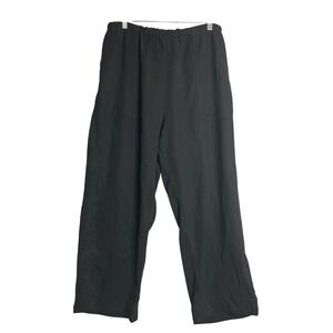 Fresh Produce Tencel Pull On Wide Leg Pants Womens L Black High Rise Lagenlook
